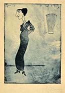 CARICATURE OF A STANDING WOMAN